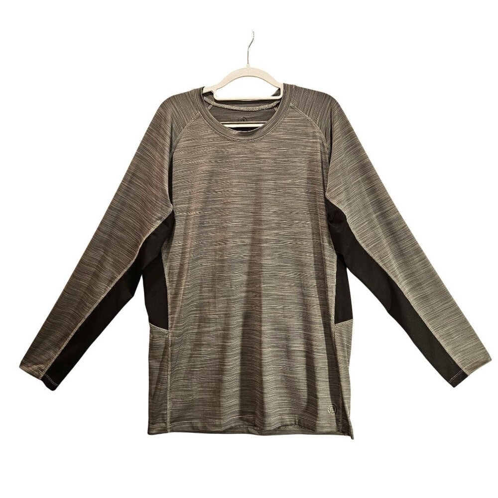 Hang Ten pull over Shirt Mens L Gray Black UPF 50+ Grorpcore outdoor surfer hike